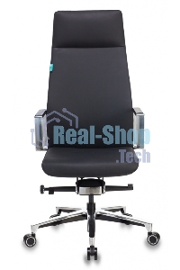 Кресло руководителя Бюрократ JONS/BLACK черный, кожа, крестовина алюминий