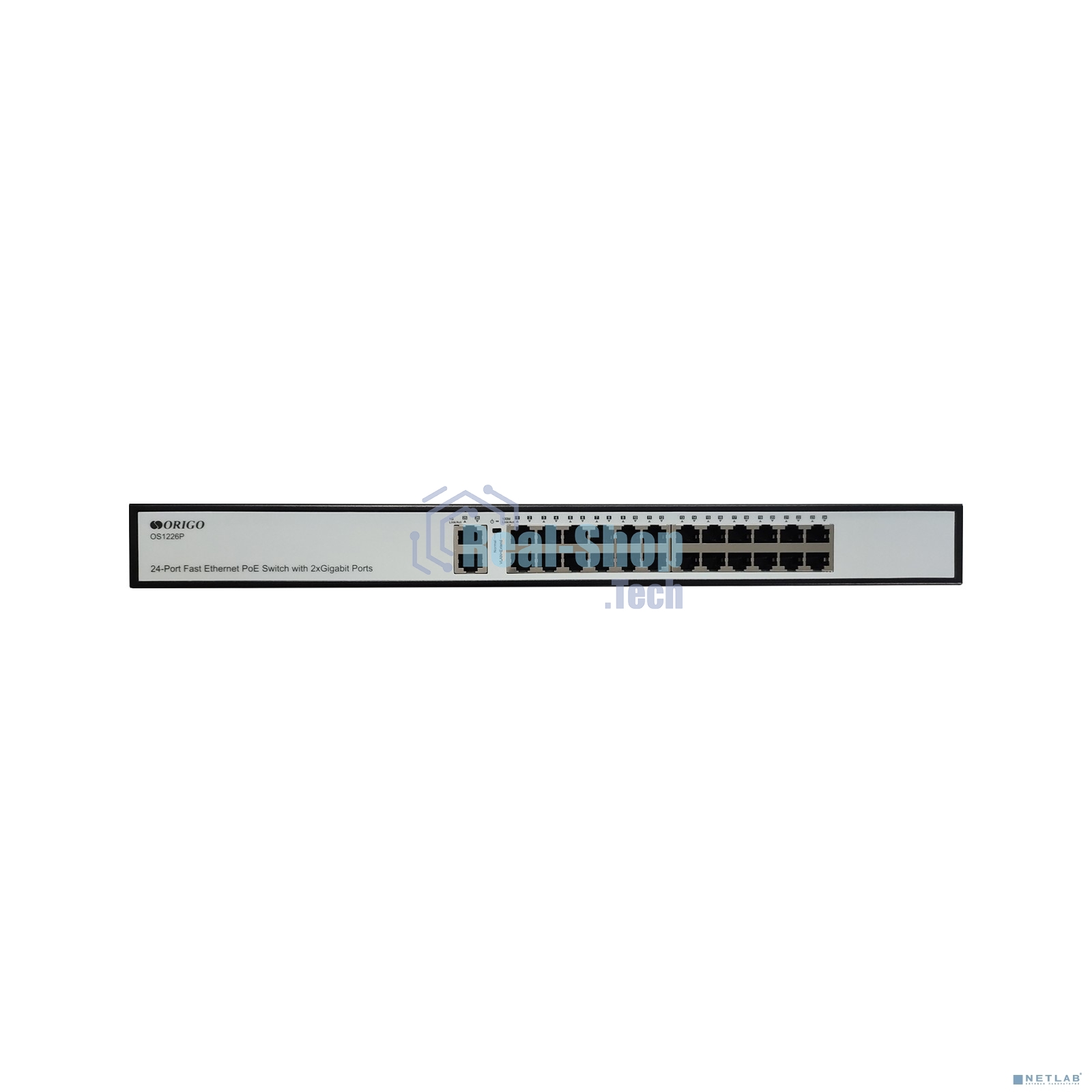 Неуправляемый PoE-коммутатор ORIGO OS1226P/285W/A1A 24x100Base-TX PoE+, 2x1000Base-T, PoE-бюджет 285 Вт, корпус металл