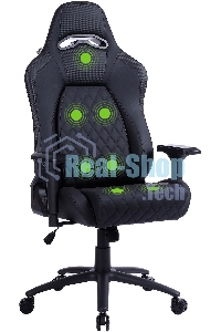 Кресло игровое Cactus CS-CHR-130-M, массажное, с подголовником, черный