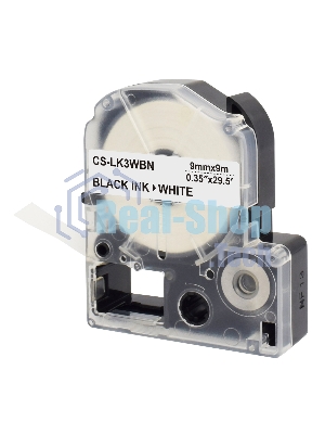 Картридж ленточный Cactus CS-LK3WBN черный шрифт, белый фон (9 мм, 9 м) для Epson LW300/LW400/LW700/LW600P/LW1000P/K400/Z700/Z900