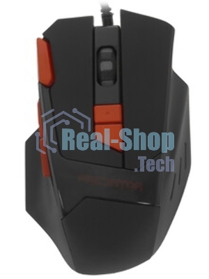 Мышь проводная Qumo Predator M80 черный, 3200 dpi, USB, кнопки - 8