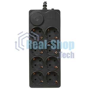 Сетевой фильтр Ippon BK-8-EU-3-10-B 3 м, 8 розеток, черный, коробка