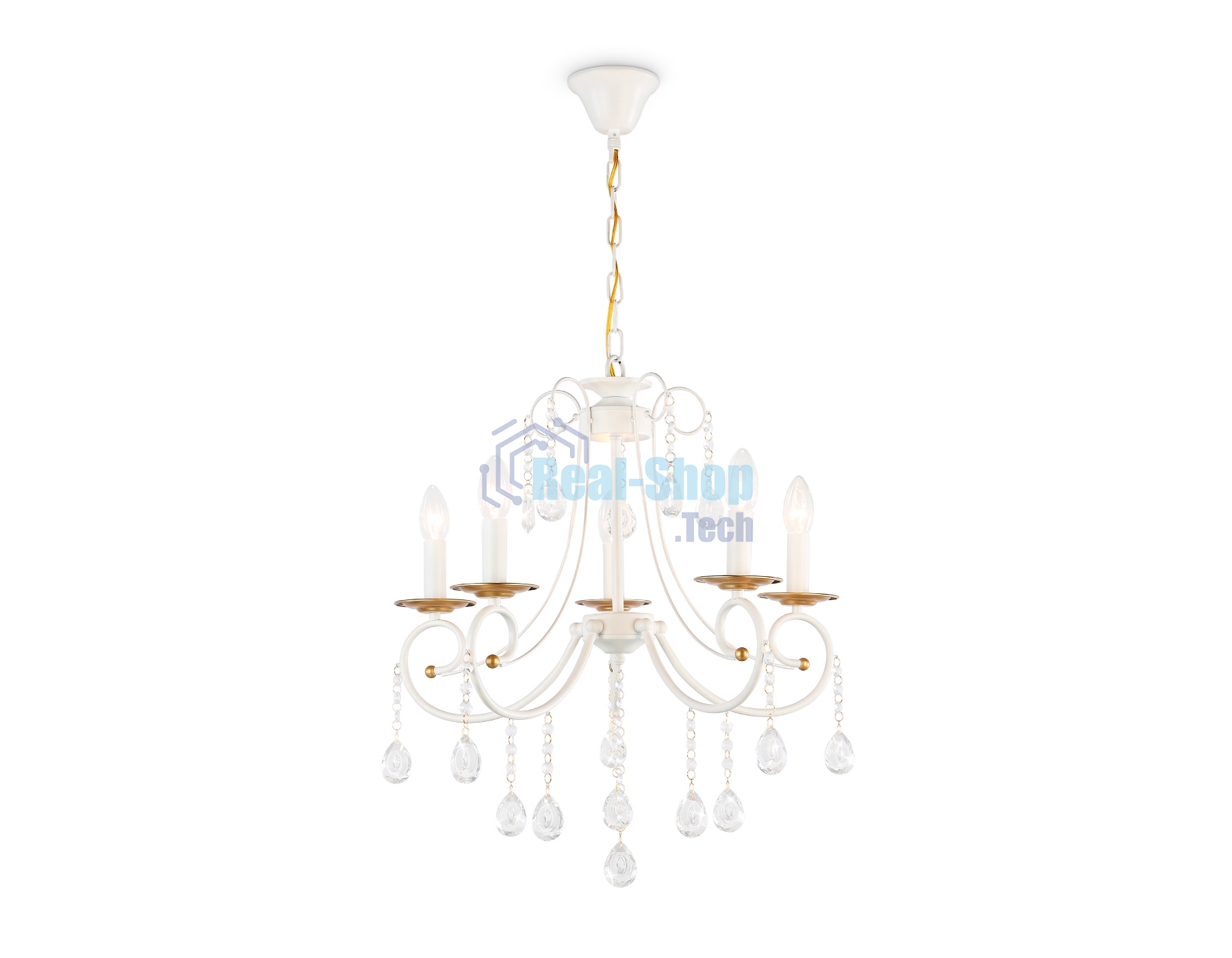 Светильник Ambrella light TR4916/5 WH/GD белый/золото E14/5 max 40W D550*860