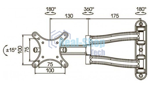 Кронштейн для телевизора Kromax TECHNO-1 темно-серый 10
