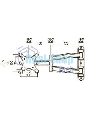 Кронштейн для телевизора Kromax TECHNO-1 темно-серый 10