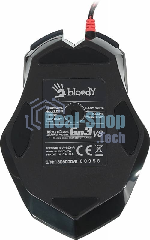 Мышь проводная A4Tech Bloody V8 черный, 3200 dpi, USB, кнопки - 8