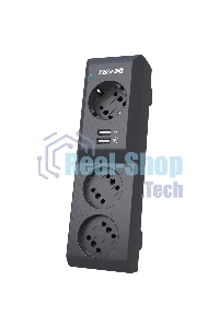 Сетевой фильтр Surge protector Pilot 3G 3xGP euro outlets, 10А/2.2 кВа, 2xUSB, 7m, черный