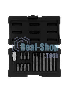 Набор бит Stels TORX, хвостовик-шестигранник, 10 мм, CrV, 15 предм.