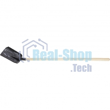 Лопата совковая, 230х280х1400 мм, ребра жесткости, деревянный черенок Россия