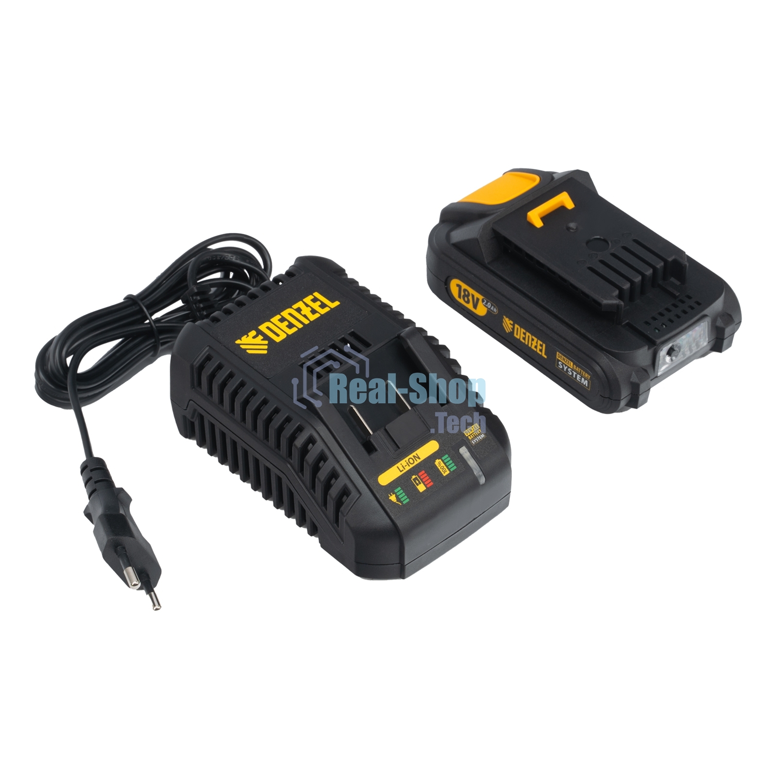 Триммер бензиновый Denzel DT-52E, 52 см3, неразъемная штанга, электростартер, состоит из 2 частей