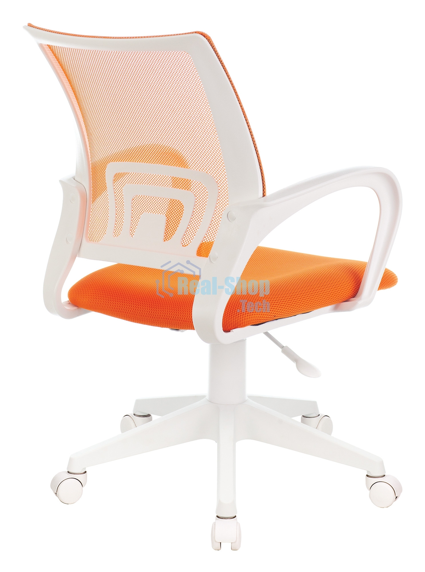 Кресло компьютерное Бюрократ CH-W695NLT TW-38-3 TW-96-1 оранжевый, сетка/ткань, крестовина пластик, пластик белый