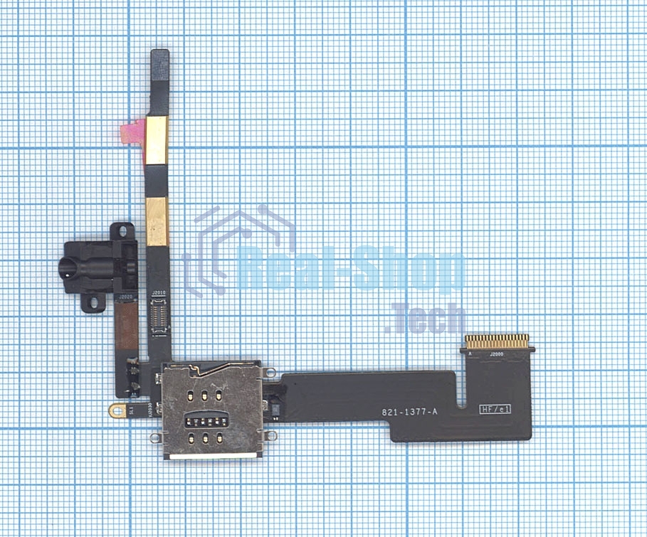 Шлейф аудио разъема с коннектором Sim карты для планшета Apple iPad 2