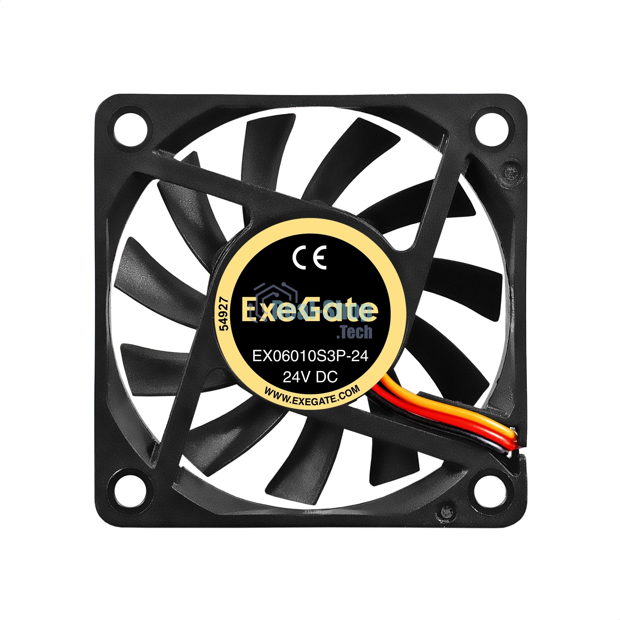 Вентилятор для корпуса ExeGate EX06010S3P-24 черный, 60 мм, 3000 об/мин, 24.1 дБ, 3 pin