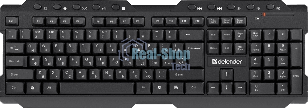 Клавиатура беспроводная Defender Element HB-195 RU USB черный