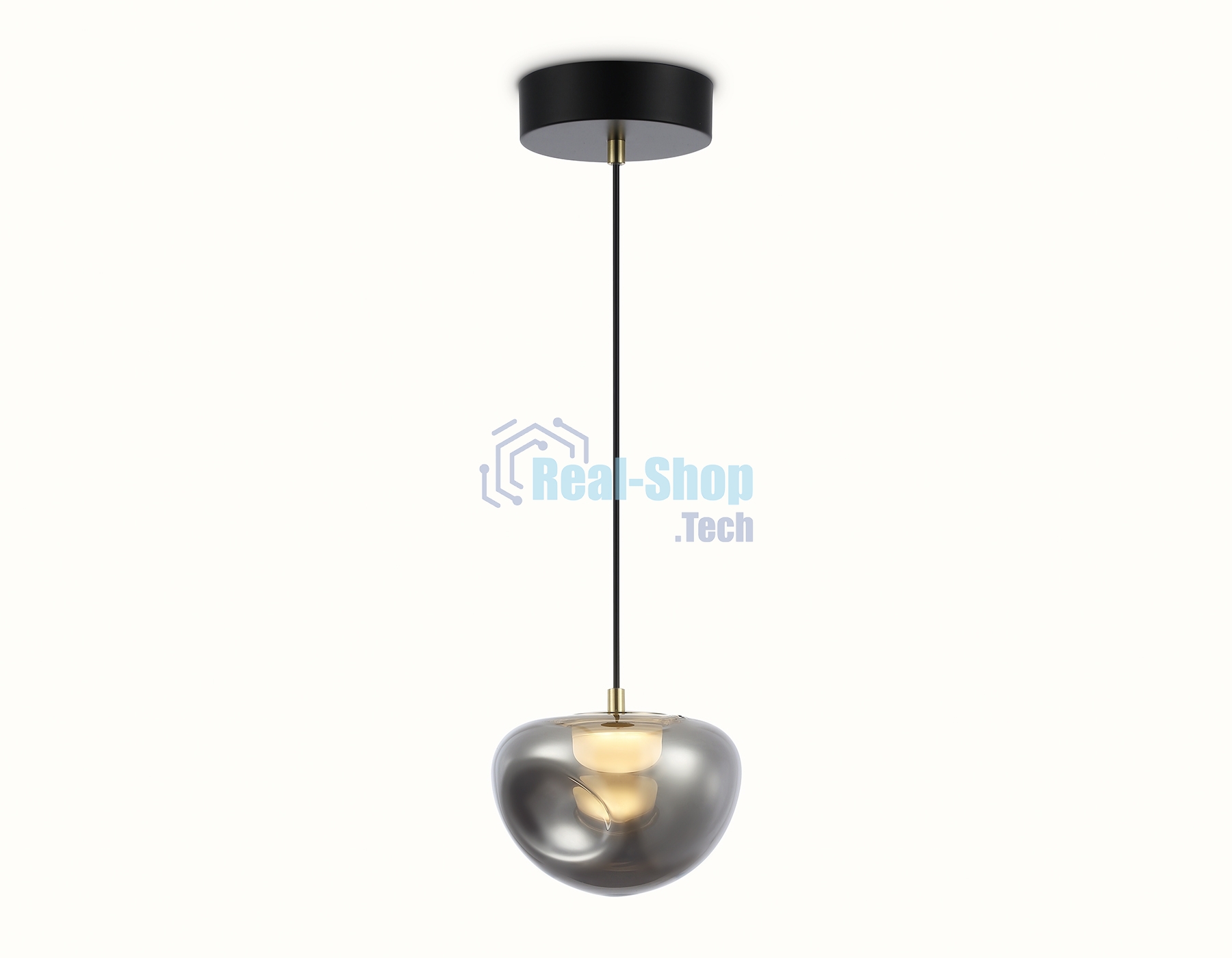 Подвесной светодиодный светильник Ambrella light LH12001 BK/GD/SM черный/золото/дымчатый 6W 3000K D180*145