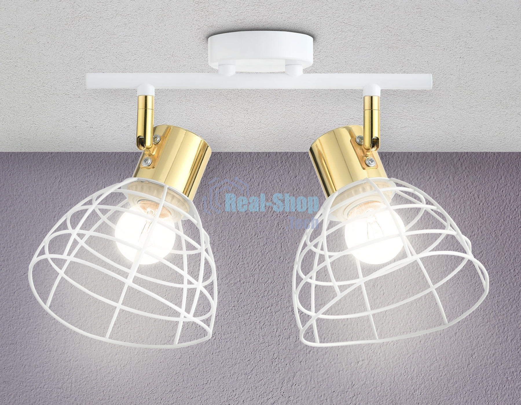 Светильник Ambrella light TR8601/2 WH/GD белый/золото E27*2 max 40W 260*154*230