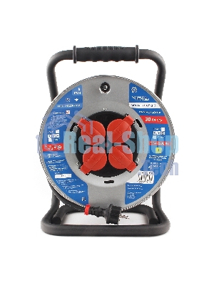 Удл. на мет. катушке “Power Cube” IP44 16А 30м резина 3*2,5мм2 4 роз. с/з