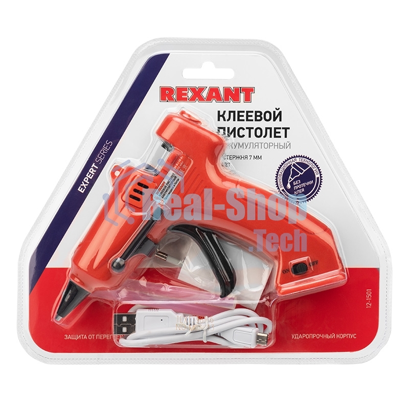 Клеевой пистолет Rexant, 10 Вт, Ø7 мм, 