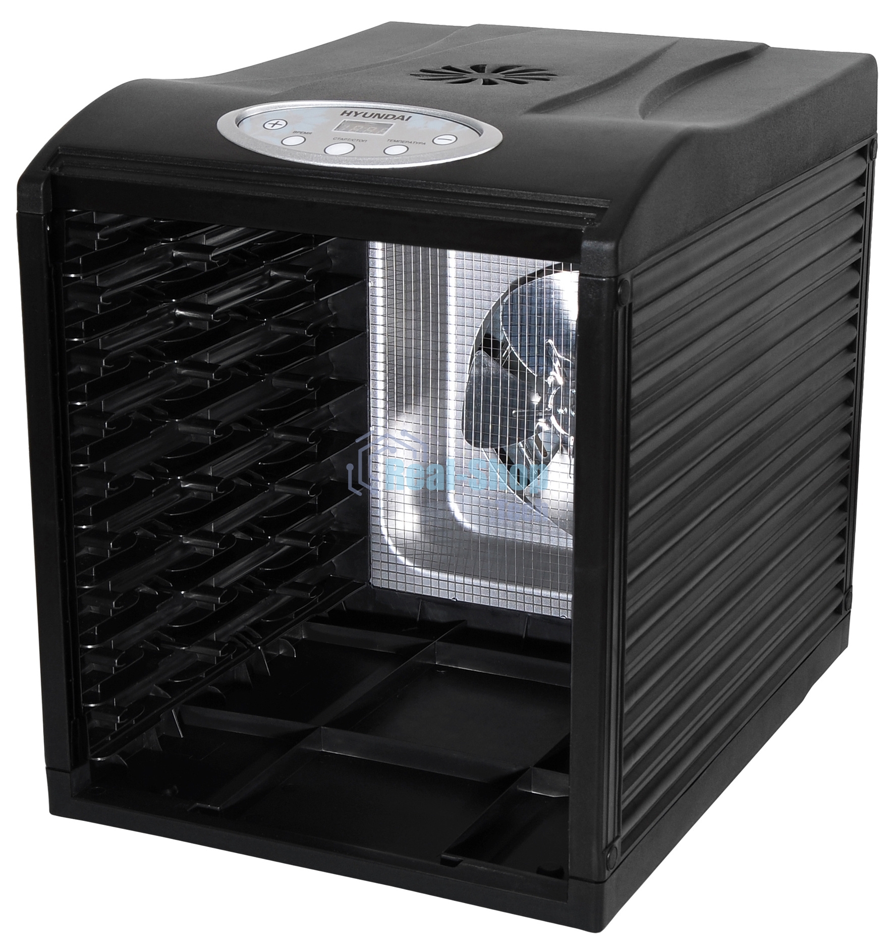 Сушка для фруктов и овощей Hyundai HYFD-P1801 18под. 700Вт черный