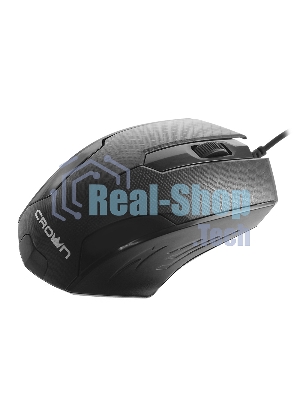 Мышь проводная Crown CMM-100 черный, 1000 dpi, USB, кнопки - 3