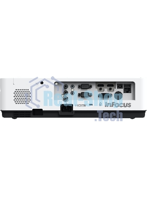 Проектор INFOCUS IN1049 3LCD, 5000 lm, WUXGA, 1.371.65:1, 50000:1, (Full 3D), 16W, 2хHDMI 1.4b, VGA in, CompositeIN, 3,5 мм audio IN, RCAx2 IN, USB-A, VGA out, 3,5 audio OUT, RS232, Mini USB B serv, RJ45, 3,3 кг