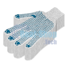 Перчатки трикотажные, с ПВХ точкой, 5 пар в упаковке, 7 класс Россия
