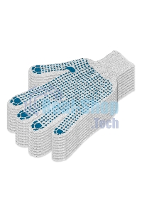 Перчатки трикотажные, с ПВХ точкой, 5 пар в упаковке, 7 класс Россия