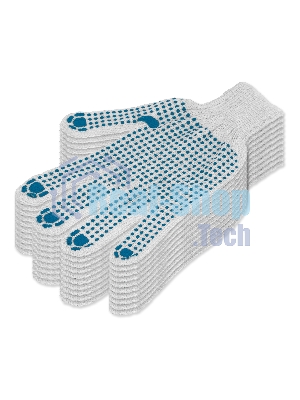 Перчатки трикотажные, с ПВХ точкой, 5 пар в упаковке, 7 класс Россия