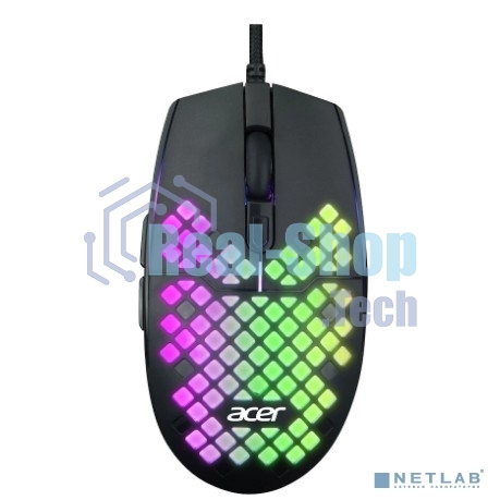 Мышь проводная Acer OMW134 черный, 3200 dpi, USB, кнопки - 6