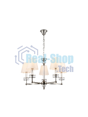 Люстра Ambrella light LH71001/5 BN/WH никель/белый E14*5 max 40W D670*1130
