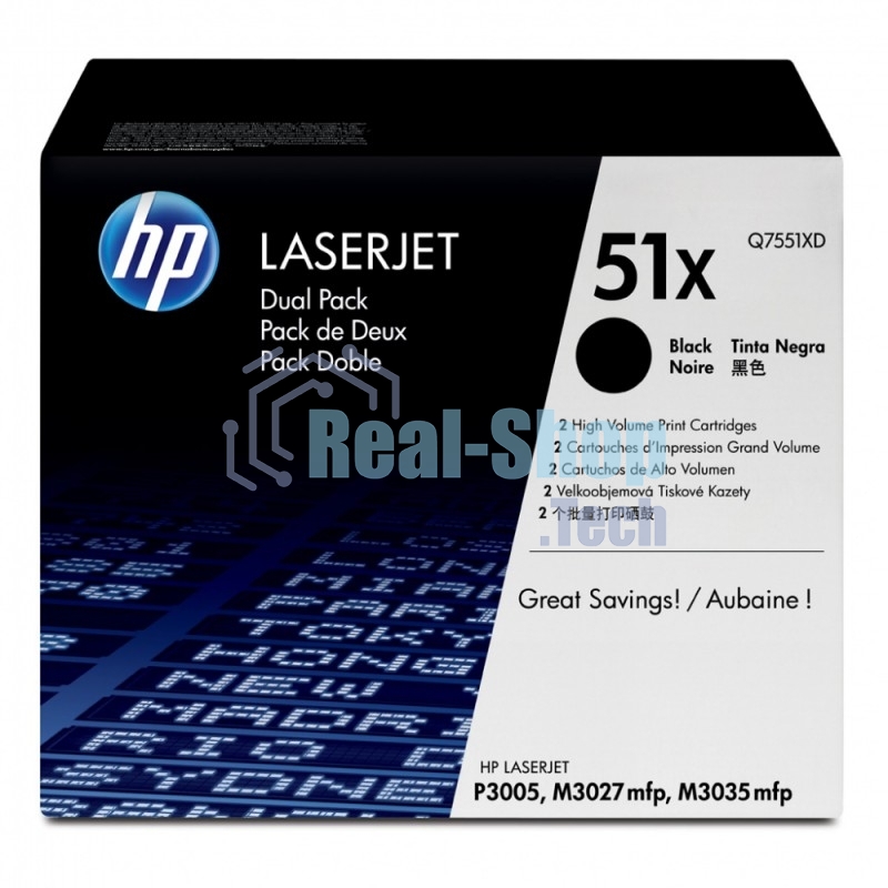 Картридж лазерный HP Q7551XD черный двойная упаковка для LaserJet P3005/M3027mfp/M3035mfp 2 x 13000 стр.