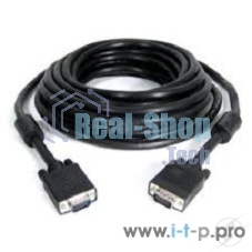 Кабель Gembird/Cablexpert VGA Premium, 15M/15M, 30м, черный, тройной экран, феррит.кольца