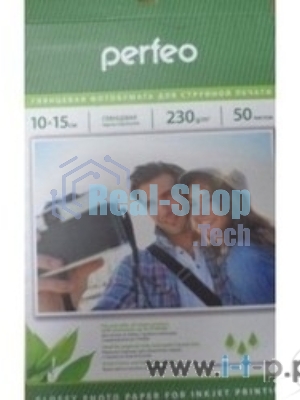 Фотобумага Perfeo PF-GLR4-230/50, 10х15, 230 г/м2, 50 листов, глянцевая