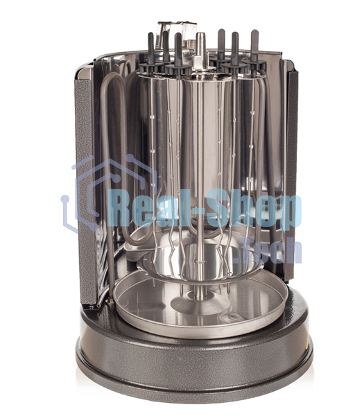 Шашлычница электрическая Kitfort KT-1404, 1400Вт серебристый