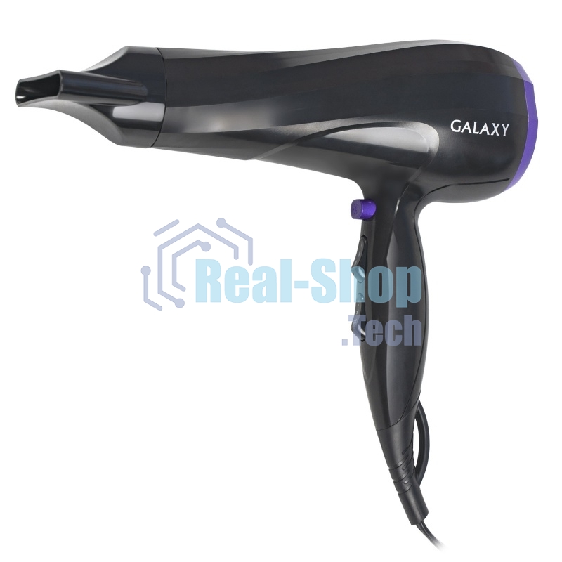 Фен для волос Galaxy Line GL 4332, черный, 2000 Вт, 2 скорости потока воздуха, 3 температурных режима, функция 