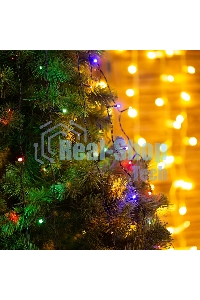 Елочная гирлянда с кольцом Neon-night, 7 нитей по 1,8 метра, цвет диодов мультиколор, не соединяется