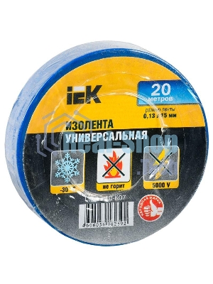 Изолента Iek UIZ-13-10-K07 0,13х15 мм синяя 20 метров ИЭК