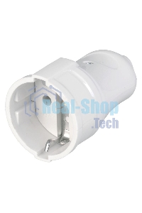Розетка прямая разборная с заземл. РПп10-01-Ст 16А белый ИЭК ERP10-16-01-K01