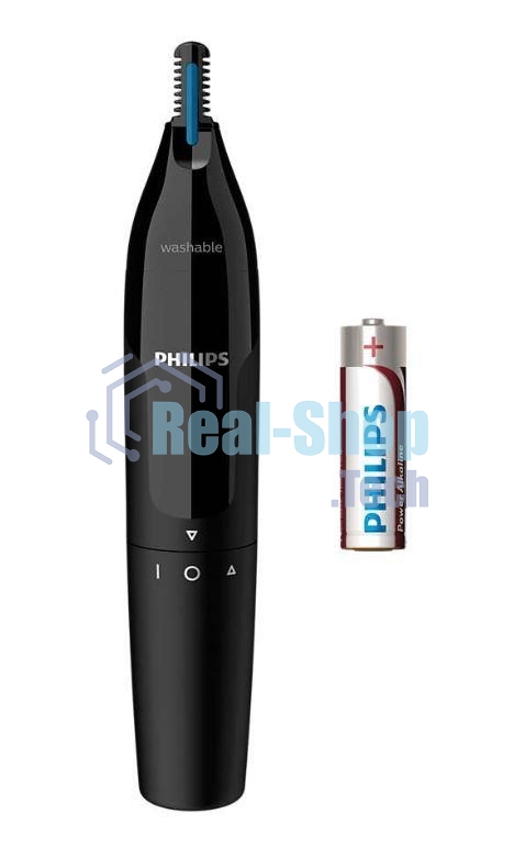 Триммер для носа и ушей Philips, черный, пластик, батарейка АА в комплекте
