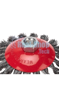 Щетка коническая для УШМ Kranz плетеные пучки стальной проволоки 115 М14