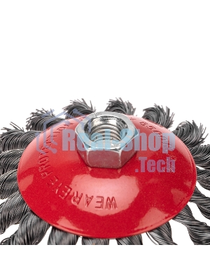 Щетка коническая для УШМ Kranz плетеные пучки стальной проволоки 115 М14