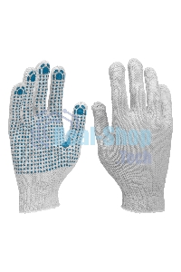 Перчатки трикотажные, с ПВХ точкой, 5 пар в упаковке, 7 класс Россия