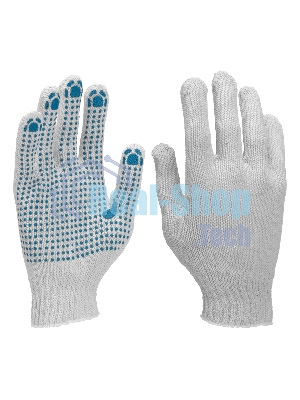 Перчатки трикотажные, с ПВХ точкой, 5 пар в упаковке, 7 класс Россия