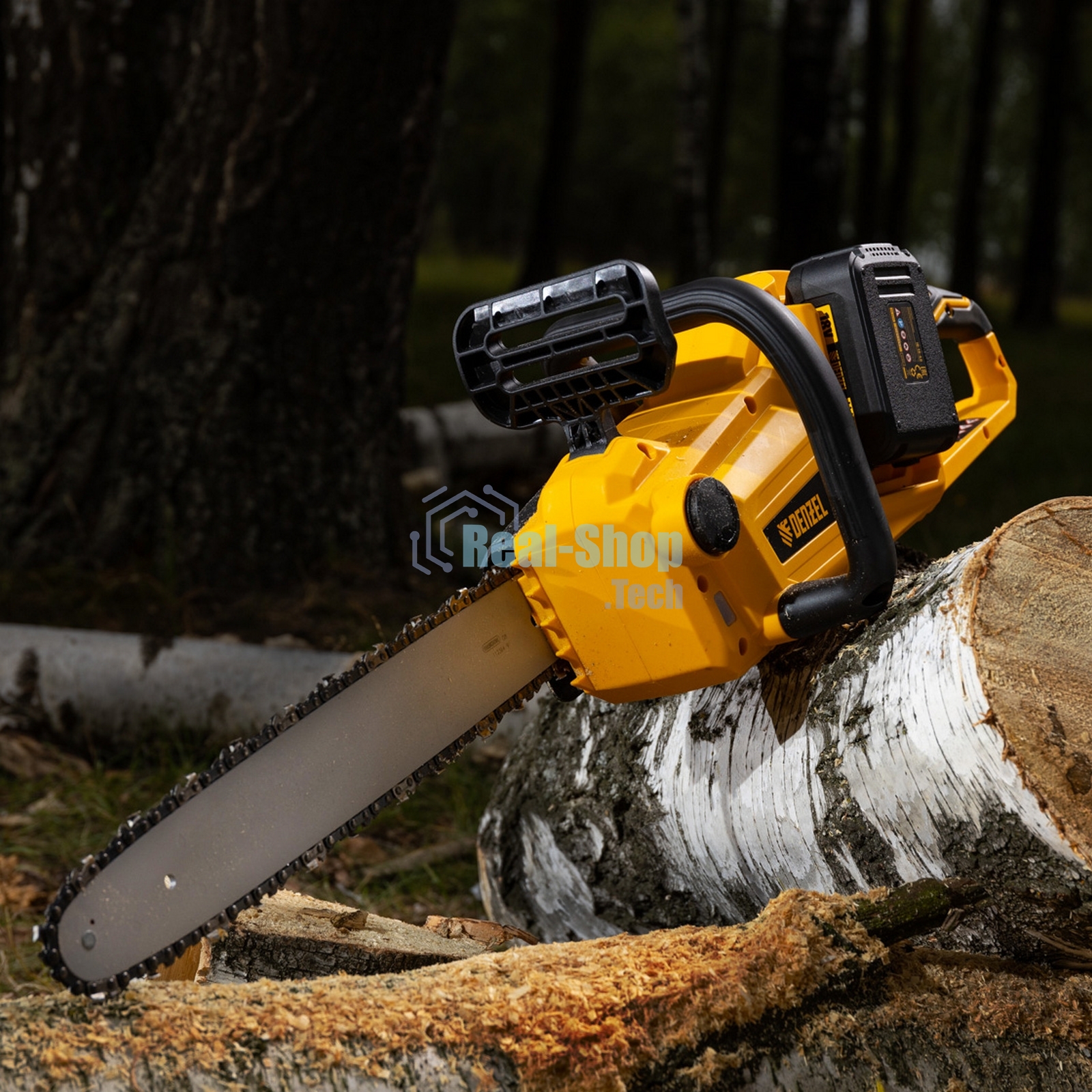 Цепная пила аккумуляторная бесщет. Denzel RCS400-36, Li-ion, 36 В, 4 А·ч, шина 400 мм/58610