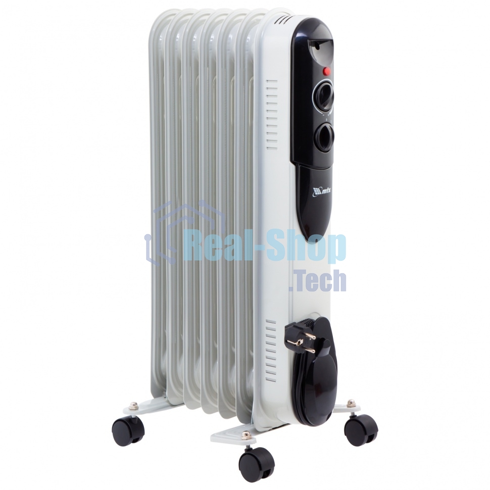 Обогреватель масляный MTX OCH-1500, белый, 1500 Вт, 15 м2, термостат