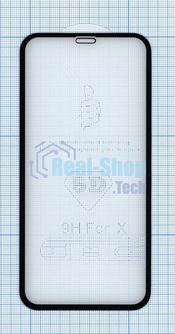 Защитное стекло 5D для Apple iPhone XS черный