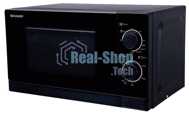 Микроволновая печь Sharp R6000RK черный, 20 л, 800 Вт, переключатели - поворотный механизм