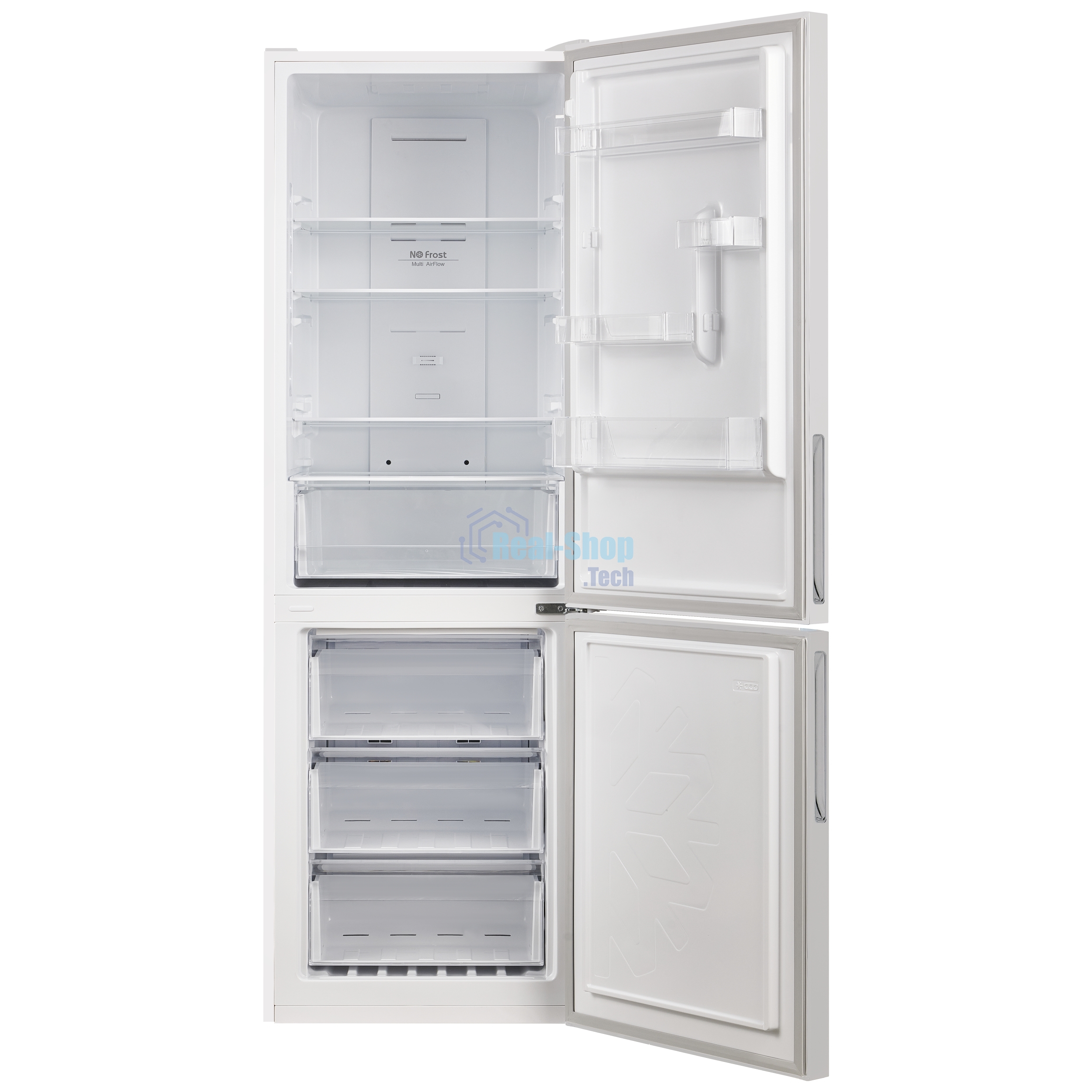 Холодильник Maunfeld MFF185NFW10 белый двухкамерный инвертор 240/100л морозилка снизу, No Frost