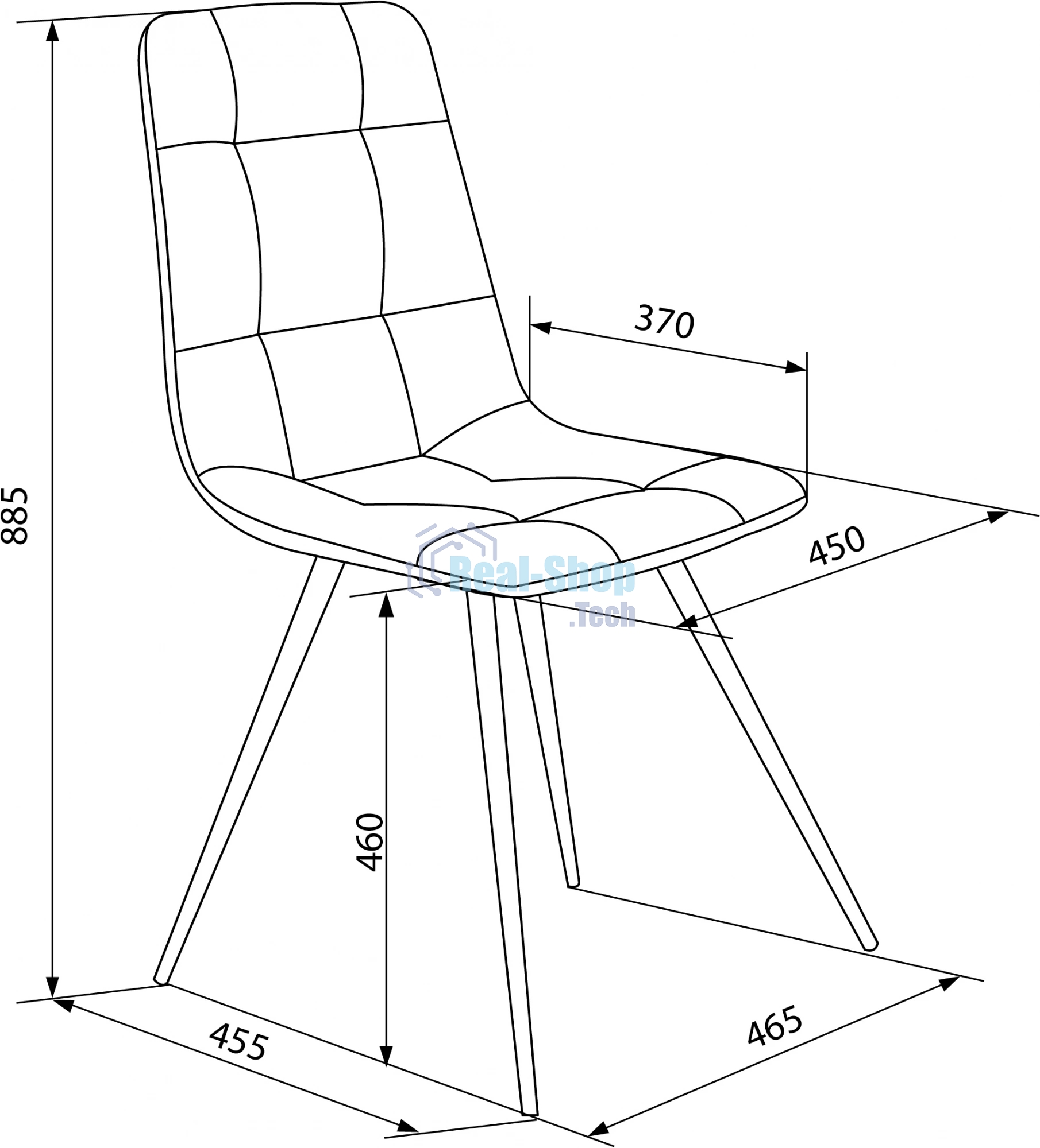 Стул для дома Бюрократ CH-K1 т.серый Holland 18 металл черный на ножках