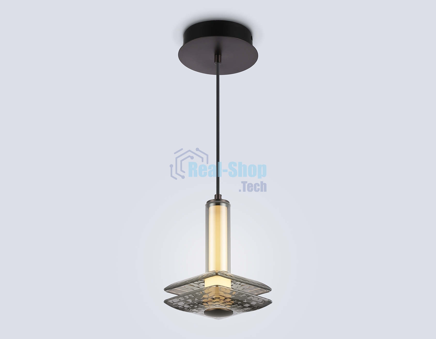 Подвесной светодиодный светильник Ambrella light LH31003 GR/SM серый/дымчатый 10W 3000K 150*150*240